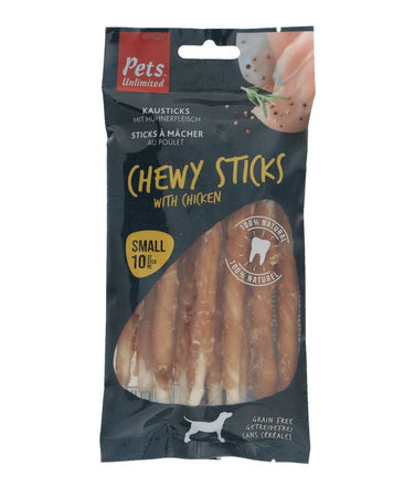 Pets Unlimited Chewy Sticks with Chicken Dog Treats 10pcs -